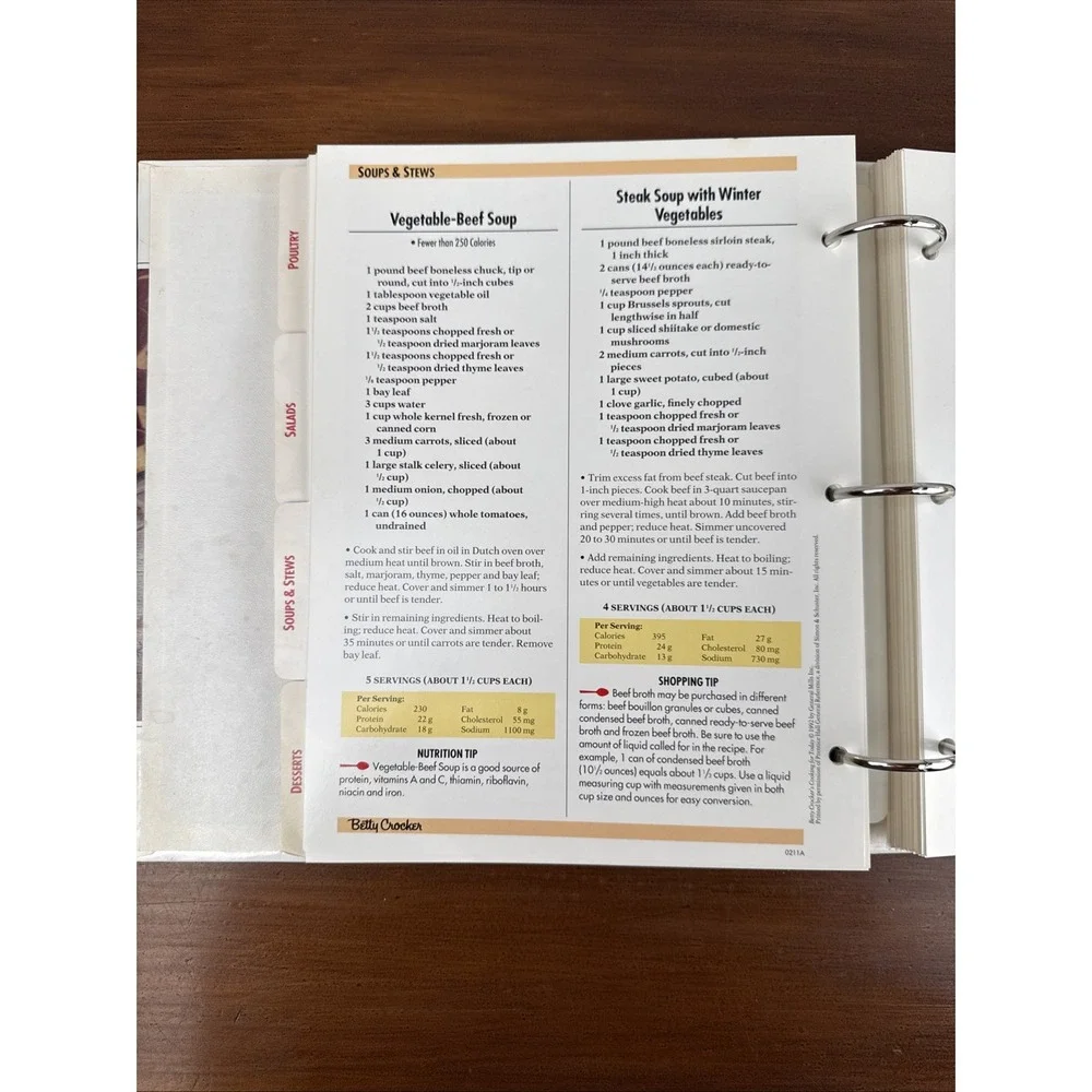 Vintage 1992 Betty Crocker's Cooking For Today Cookbook 3-Ring Binder‎